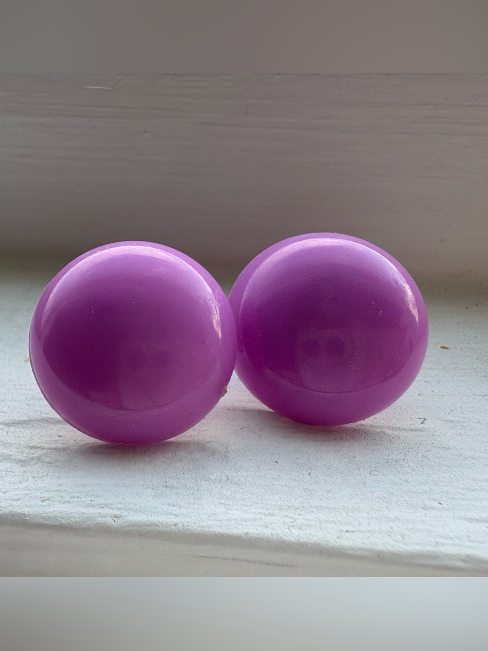 Round Purple Clip-On Earrings - Bold Bubble Style